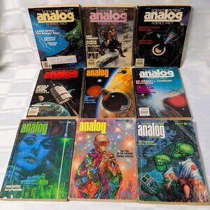 ANALOG SCIENCE FICTION AND FACTS BOOK LOT OF 9 VINTAGE RETRO SCI-FI SPACE BOOKS